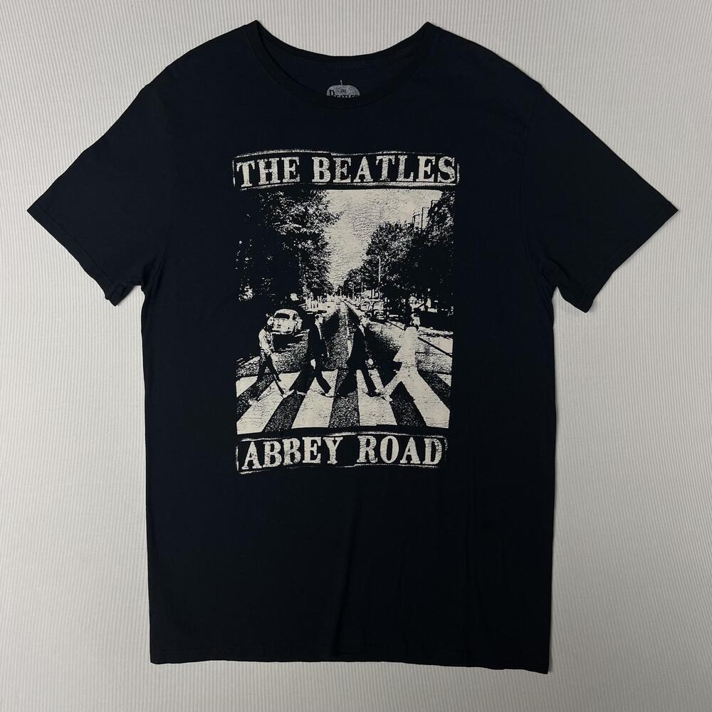 The Beatles Abbey Road Shirt Mens L Black Graphic Tee Rock Band Music